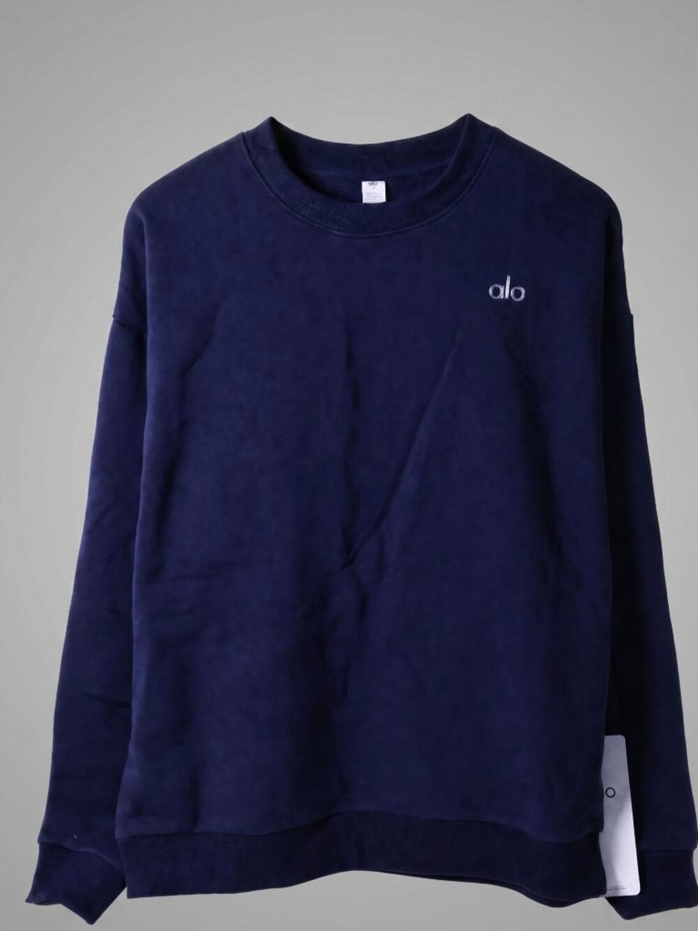 Alo Yoga Accolade Crew Neck Pullover Navy Blue Sweatshirt  [Size M]